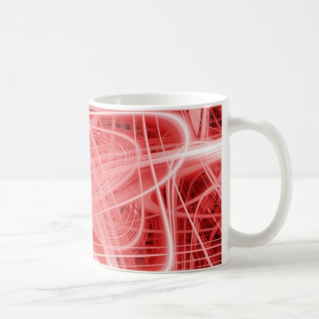 Taza De Café Rastros de luz rojos y blancos (Derecha)