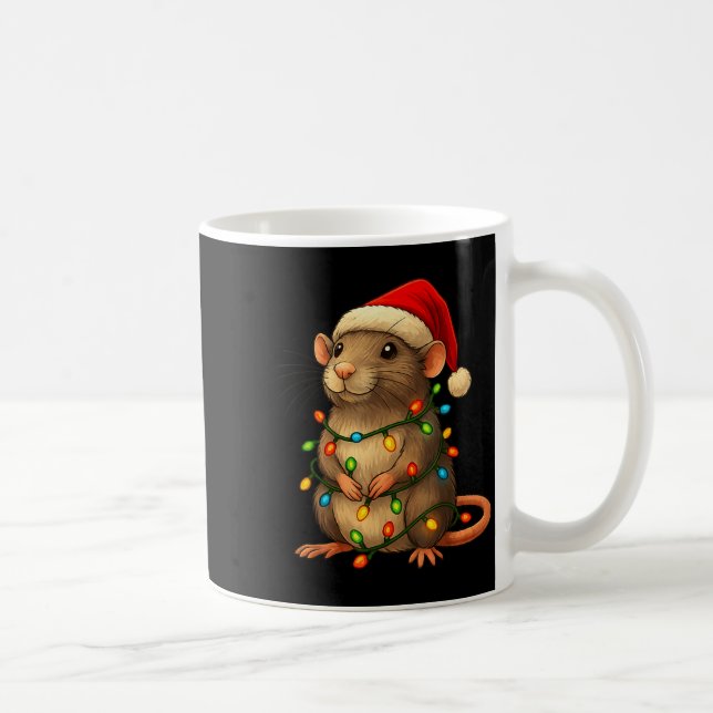 Taza De Café Rat Christmas Pajama Funny Xmas Lights Animals Lov (Derecha)