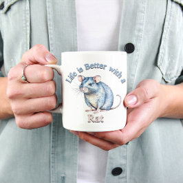 Taza De Café Rat Lover Mascota Propietario amante del café rega