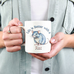 Taza De Café Rat Lover Mascota Propietario amante del café rega