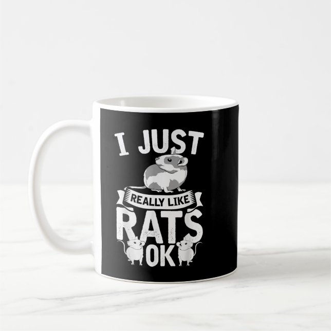 Taza De Café Rat Lover Rodent Mascota animal gracioso rata (Izquierda)
