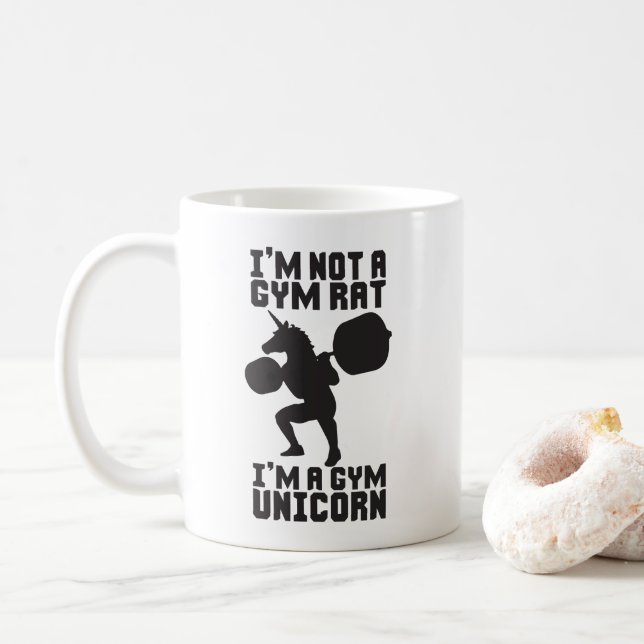 Taza De Café Rata de gimnasio vs Unicornio de gimnasia - Divert (Con donut)