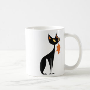 Taza De Café Rata de Naranja de soporte de gato negro