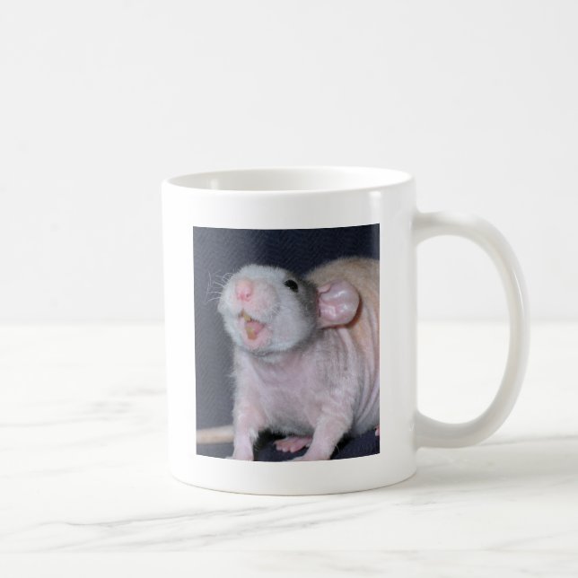 Taza De Café Rata Sonriente Adorable (Derecha)