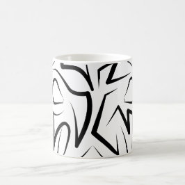 Taza De Café Rata tribal negra y blanca