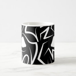 Taza De Café Rata tribal negra y blanca