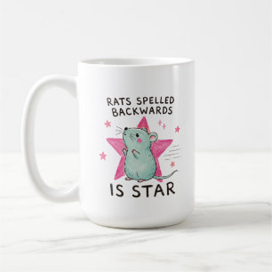 Taza De Café Ratas deletreadas al revés es Estrella Rata Divert