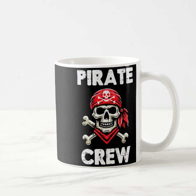 Taza De Café Rate Crew Skull Crossbones Funny Matching Men Wome (Derecha)