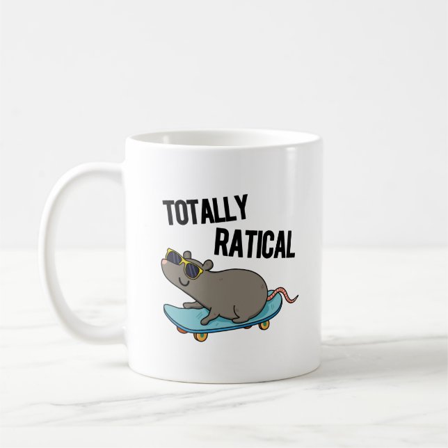 Taza De Café Ratical Totalmente Gracioso Rat Pun (Izquierda)