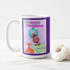 Taza De Café Ratón de Navidad desea Feliz Navidad