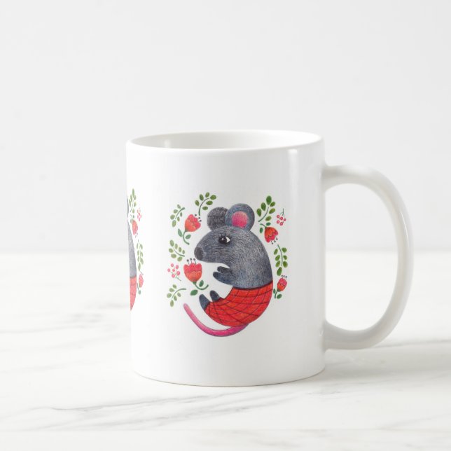 Taza De Café Ratón dibujado (Derecha)