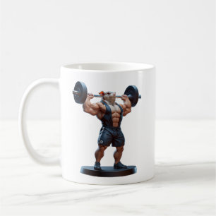 Taza De Café Ratón Fuerte Personaje de Gimnasio Lindo Levantami
