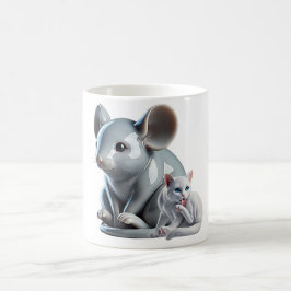 Taza De Café “Ratón Gigante & Gato Pequeño