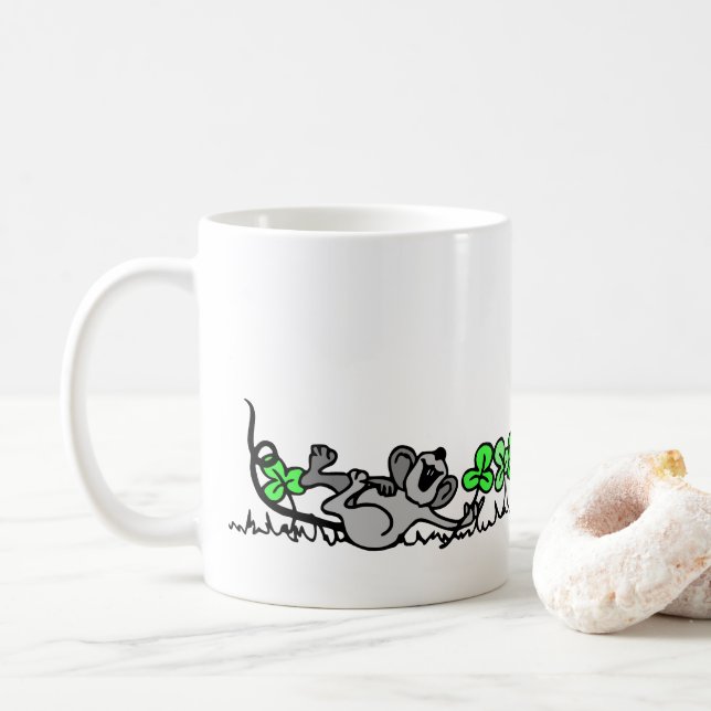 Taza De Café Ratón Jugando En Chispas (Con donut)