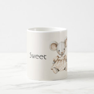 Taza De Café Ratón Lindo Dulce Que Lleva Un Vestido