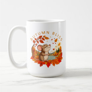 Taza de café Ratón Pequeño Feliz Otoño