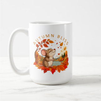Taza de café Ratón Pequeño Feliz Otoño