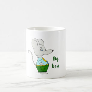 Taza De Café Ratón romántico curte en pantalones verdes
