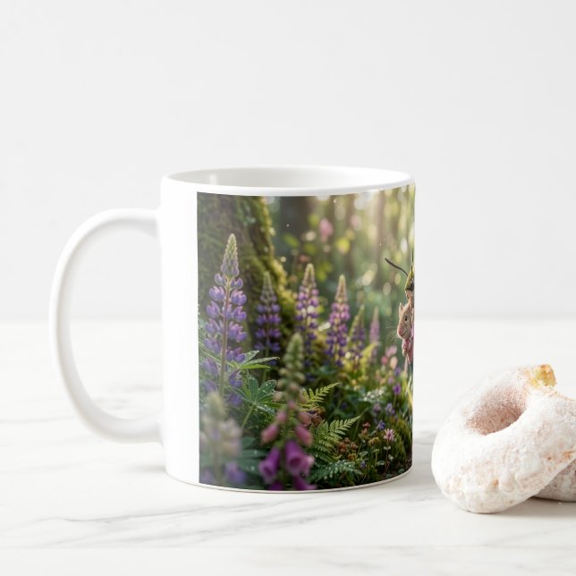 Taza De Café Ratón se da un paseo (Con donut)