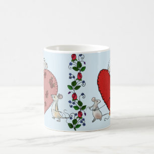Taza De Café Ratones y corazones