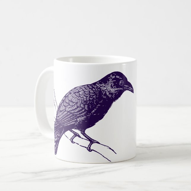 Taza De Café Raven Ilustracion Mug (Anverso izquierdo)