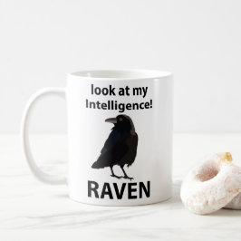 Taza De Café Raven Mira Mi Raven De Inteligencia