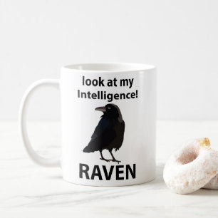 Taza De Café Raven Mira Mi Raven De Inteligencia