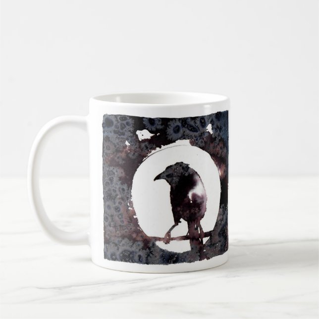 Taza De Café Raven Moon (frontal y posterior) (Izquierda)