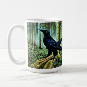Taza De Café Raven negro rústico de Woodland
