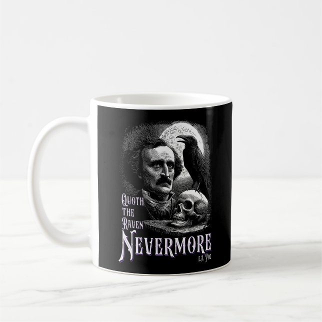 Taza De Café Raven Nevermore de Edgar Allan Poe (Izquierda)