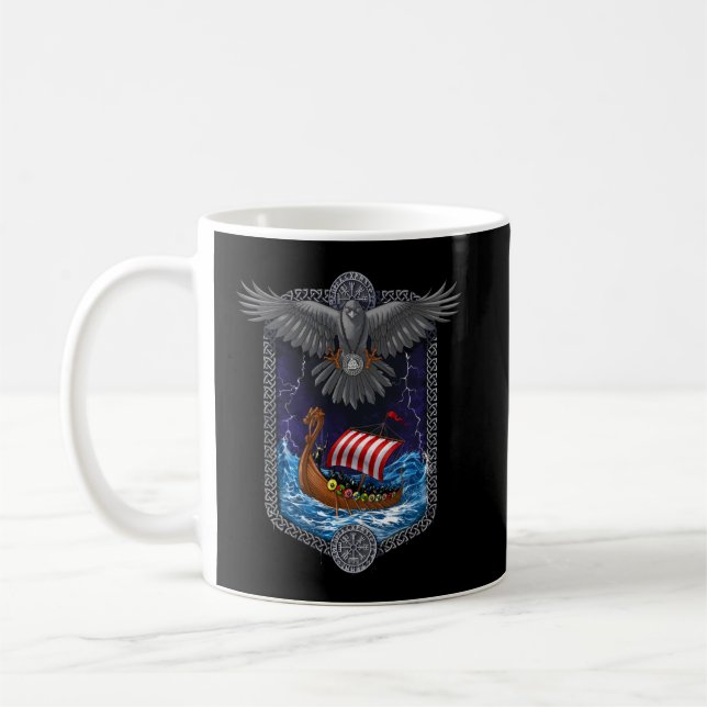 Taza De Café Raven nórdico de buques de turismo (Izquierda)