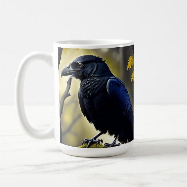 Taza De Café Raven Rústico - Guardián de las Naturas (Izquierda)