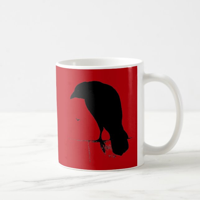 Taza De Café Raven Silhouette Black Red Ravens Crown (Derecha)