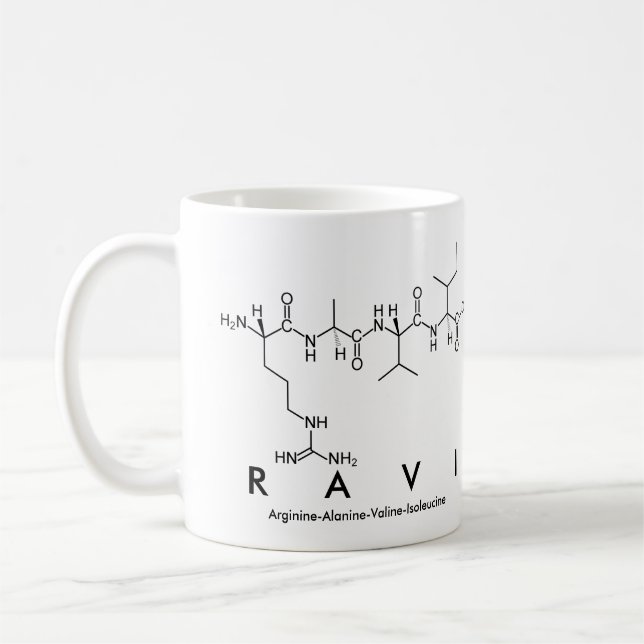 Taza De Café Ravi peptide nombre mug (Izquierda)