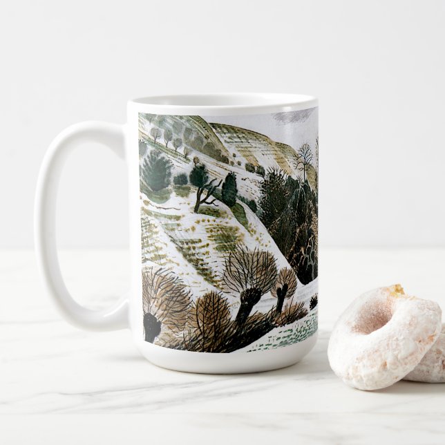 Taza De Café Ravilismo - Nieve de Año Nuevo, arte fino (Con donut)