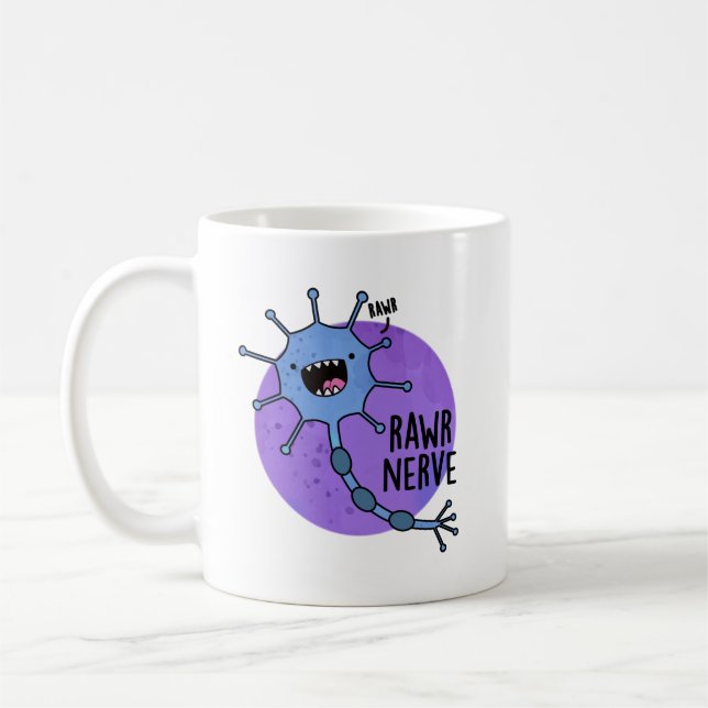 Taza De Café Rawr Nerve Funny Neuron Nerve Pun (Izquierda)