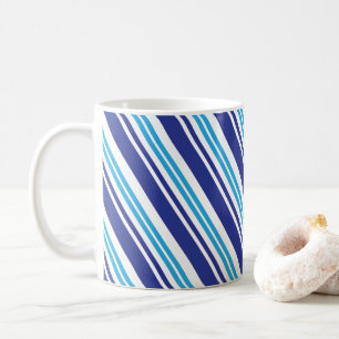 Taza De Café Raya azul de la hierbabuena