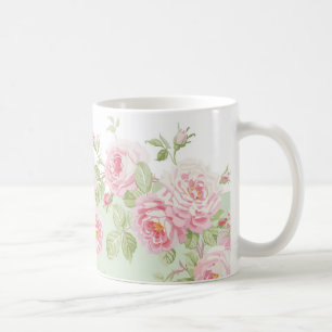 Taza De Café Raya de la albahaca de los rosas del verano del