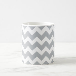 Taza De Café Raya gris y blanca de Chevron
