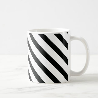 Taza De Café Rayado (negro y blanco | Diagonal) Cualquier Perso