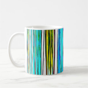 Taza De Café Rayas abstractas azules 606