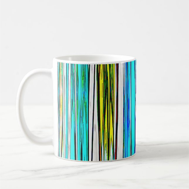 Taza De Café Rayas abstractas azules 606 (Izquierda)
