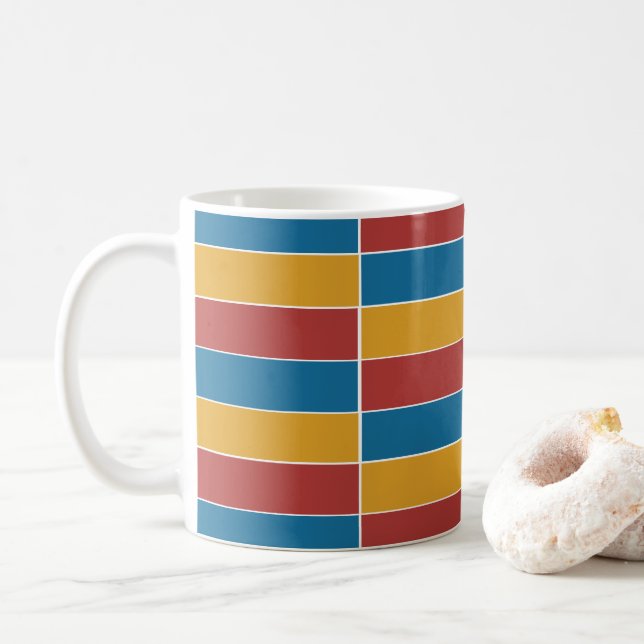 Taza De Café Rayas amarillas rojas (Con donut)