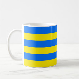 Taza De Café Rayas amarillas y azules