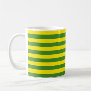 Taza De Café Rayas amarillas y verdes
