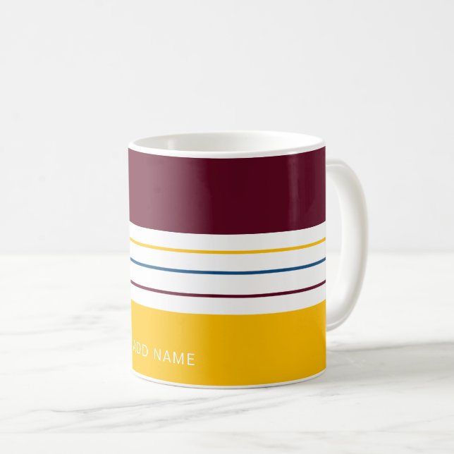 Taza De Café Rayas ámbar de mora otoñales (Anverso derecho)