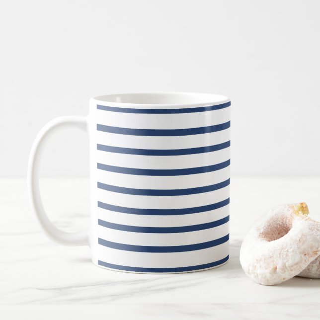 Taza De Café Rayas Azules (Con donut)