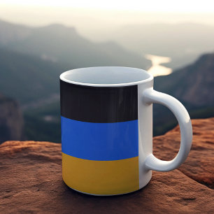 Taza De Café Rayas azules amarillas
