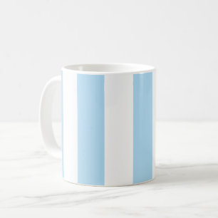 Taza De Café Rayas azules, rayas blancas, patrón rayado