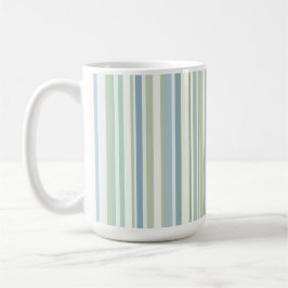 Taza De Café Rayas azules verdes y blancas